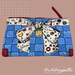 3/$20 Brighton canvas bag zip pouch Tom Clancy Love Sparkle Bow design